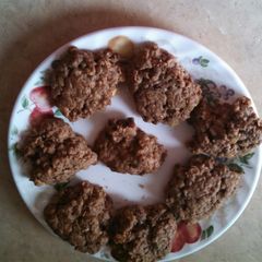 A picture of Chocolate peanut butter oatmeal raisin cookies.
