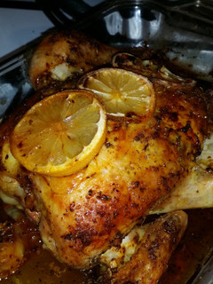 A picture of Amanda's whole roasted chicken.