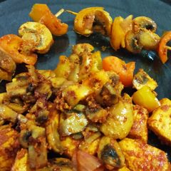 Paneer mushroom tikka A picture of Paneer mushroom tikka.