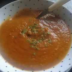 A picture of Mandys spicy butternut squash soup.