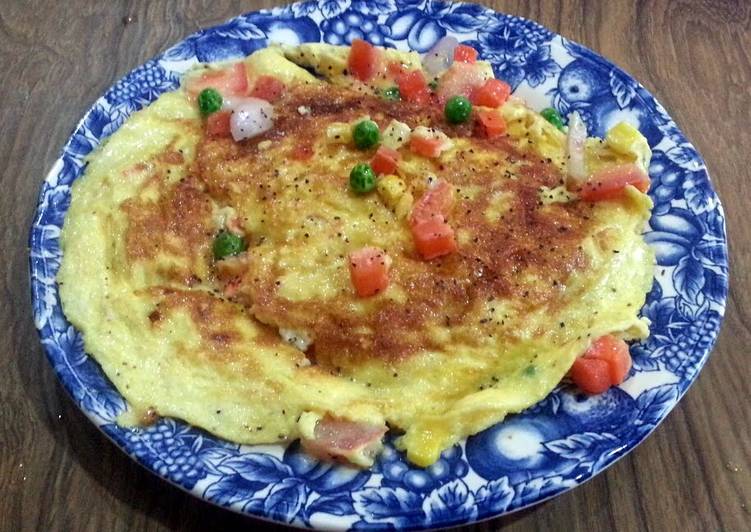 Crab meat and mixed vege omelette