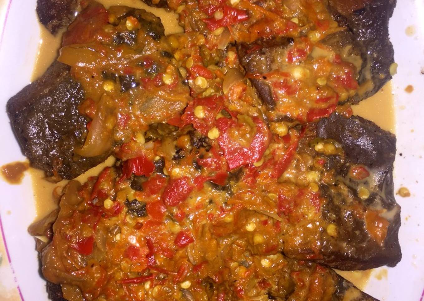 Ikan cucut (mangut) sambal santan terasi