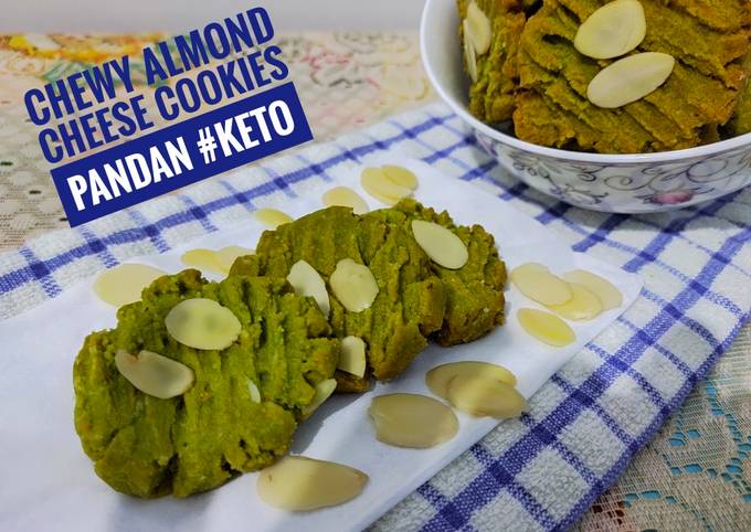 Chewy Almond Cheese Cookies Pandan #Keto