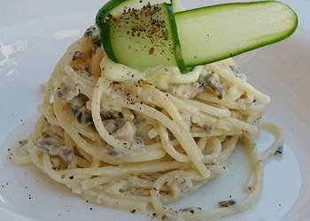 How to Recipe Yummy Spaghetti with Sardine in Wasabi Mayonnaise