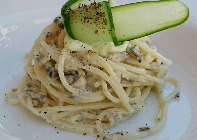 Spaghetti with Sardine in Wasabi Mayonnaise