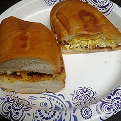 A picture of B. E. & C. On Cuban style bread.