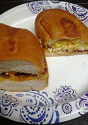 A picture of B. E. & C. On Cuban style bread.