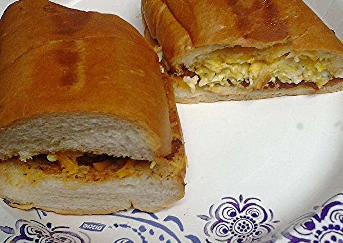Recipe of Homemade B. E. & C. On Cuban style bread