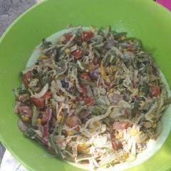 A picture of White button mushroom salad.