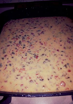 A picture of Creamy Rotel and Velveeta Dip.