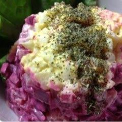 A picture of Herring Salad with Beetroot.