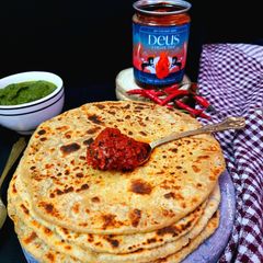 A picture of Leftover Kabab stuffed Paratha.