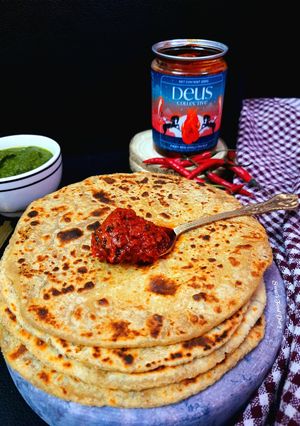 A picture of Leftover Kabab stuffed Paratha.