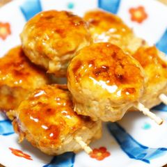 A picture of Chicken Tsukune Patties for Bento.