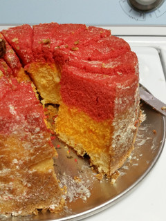 A picture of Multicolored Angel Cake.
