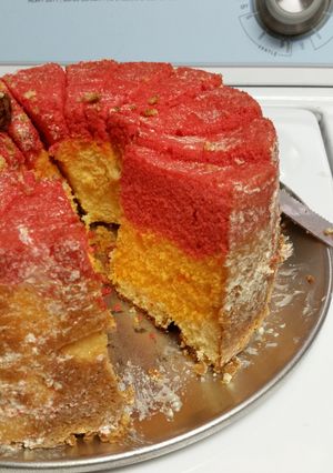 A picture of Multicolored Angel Cake.