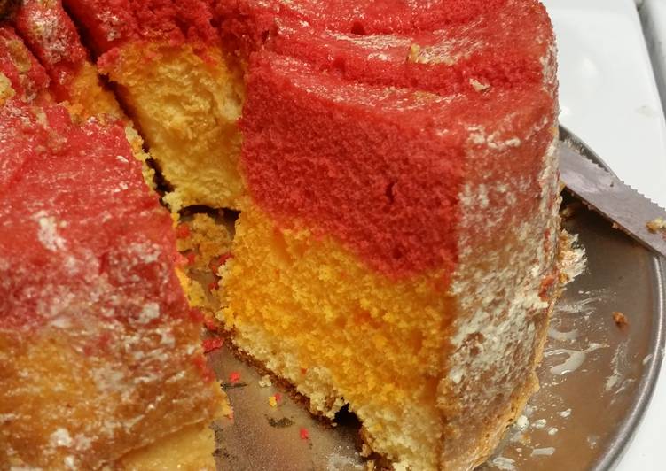 Steps to Make Favorite Multicolored Angel Cake