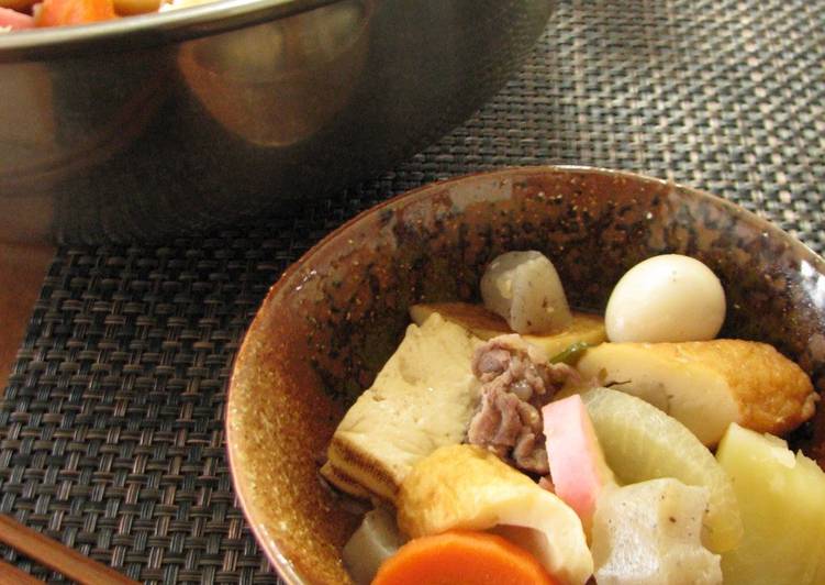 Simple Way to Make Perfect Miso Simmered Oden - Popular For School Lunches