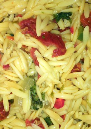 A picture of Savory Orzo Salad.