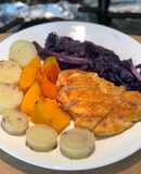 Ức gà áp chảo cà ri -Eatclean