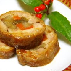 A picture of Colorful Teriyaki-Ginger Chicken Rolls.
