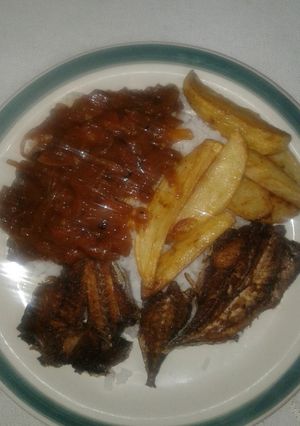 A picture of Fish and chips.