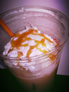 A picture of Caramel hazelnut ice coffee.