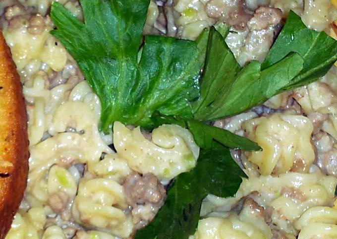 Recipe of Homemade BUSY WOMANS ALFREDO SAUCE w/ ground turkey