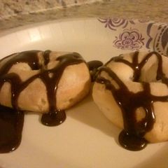 Semi Donuts with chocolate gravy!! A picture of Semi Donuts with chocolate gravy!!.