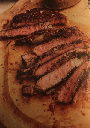 A picture of Grilled Rib-Eye Steaks With Mouth-on-fire Salsa.