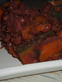A picture of Simmered Adzuki Beans & Kabocha Squash.