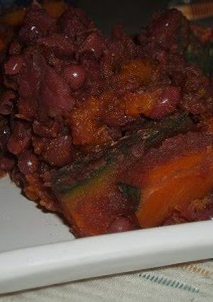 A picture of Simmered Adzuki Beans & Kabocha Squash.