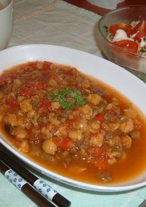 A picture of Harira (Moroccan Soup).