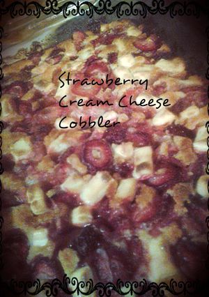 A picture of Strawberry Cream Cheese Cobbler.