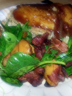 A picture of Warm Pear and Bacon Salad.