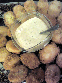 A picture of Brenda's Fried Deviled Eggs.