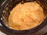 A picture of shredded chicken dip