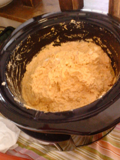A picture of Crockpot buffalo chicken dip.