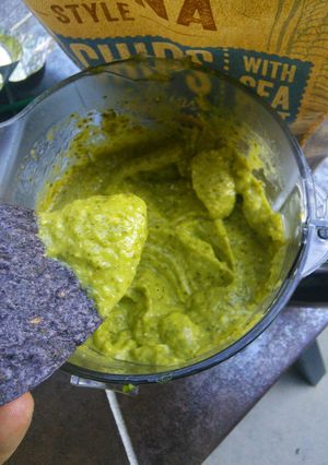 A picture of Roasted tomatillo salsa.