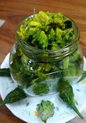 A picture of Bitter gourd pickle.