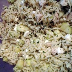 Mediterranean Orzo Chicken Pasta A picture of Mediterranean Orzo Chicken Pasta.