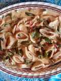 sizzling squid Alfredo