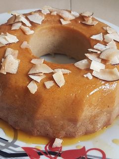 Una foto de Pudín de banana con crema de maní