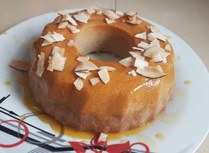Una foto de Pudín de banana con crema de maní
