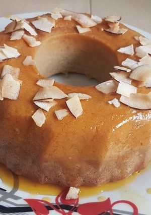 Una foto de Pudín de banana con crema de maní