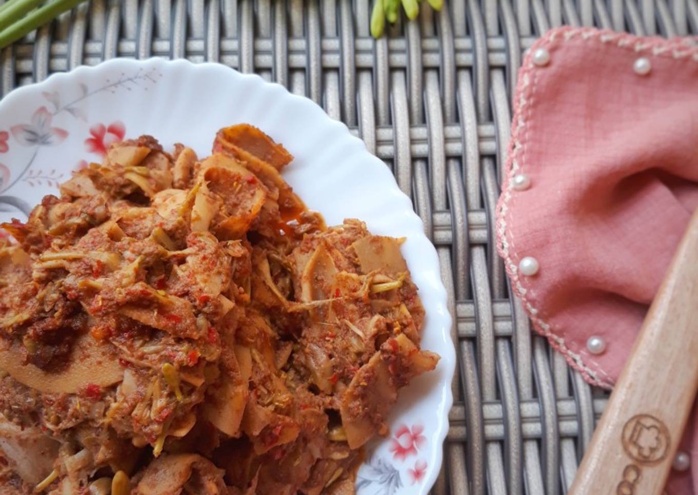 Rendang Rebung Bunga Pepaya