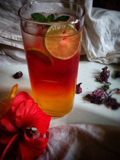 A picture of Hibiscus flower lemonade.