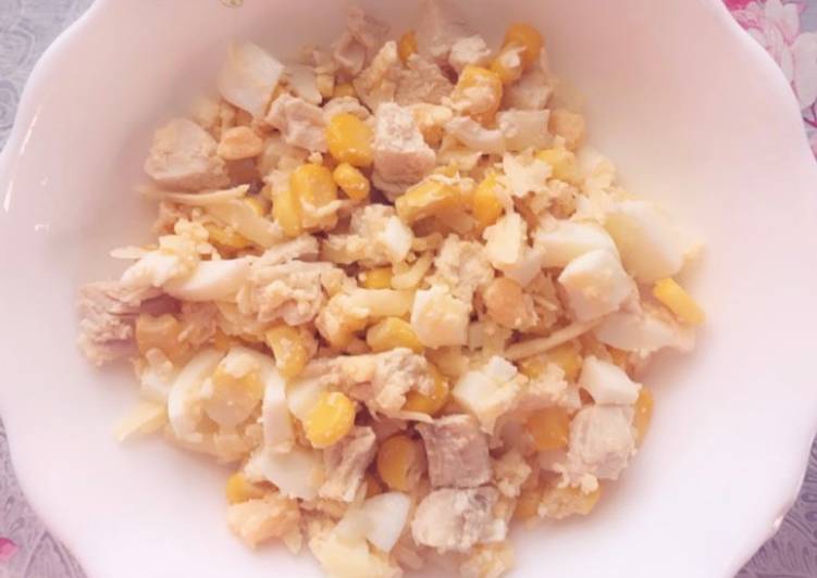 Пп Салат с курицей и кукурузой пошаговый рецепт с фото
