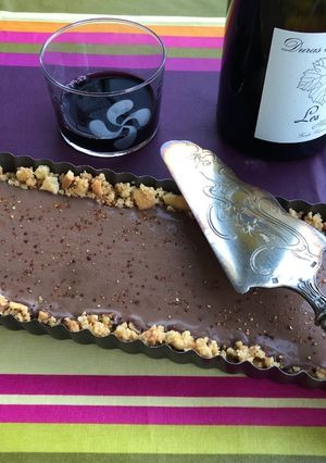 Une photo de Tarte froide chocolat noir piment d'Espelette