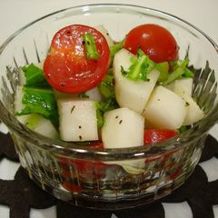 A picture of Turnip and Cherry Tomato Salad with Olive Oil.